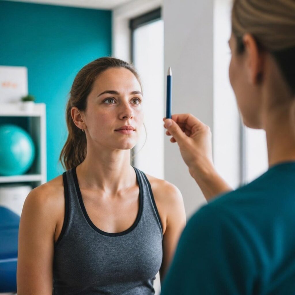 Concussion eye-tracking exercise with a physiotherapist